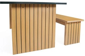 Tavolo da pranzo con piano in rovere 90x160 cm Stripe - Woodman