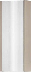 Pensile bagno Niwa cannettato laccato opaco Beige Greige con vetro Beige Greige, 1 anta P17 x L30 x H78.5 cm