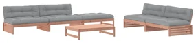 Set divani giardino 6 pz con cuscini legno massello di douglas