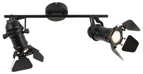 Faretto Smart nero con WiFi GU10 2 luci con alette - Movie