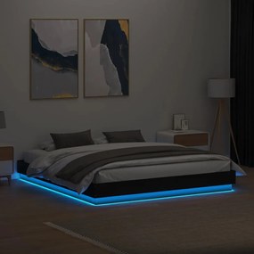 Giroletto con Luci LED Nero 200x200 cm