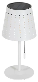 Lampada da tavolo da esterno bianca con LED dimmerabile a 3 livelli ricaricabile e solare - Ferre