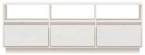 Mobile porta tv bianco 140x37x50 cm in legno massello di pino