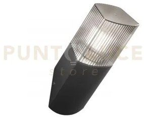 Applique da parete 45° dark antracite e fume' 1 luce attacco e27 ip...