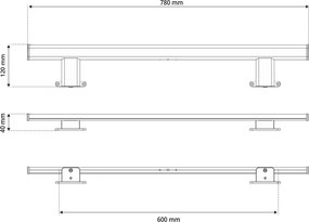 Lampada LED da Specchio 78cm 14W Cromata IP44 Stondata Tripla Installazione Colore Bianco Naturale 4.000K