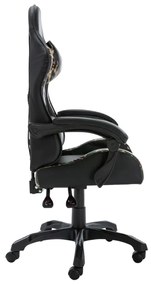 Sedia da gaming nera e mimetica in similpelle