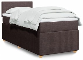 Giroletto A Molle Con Materasso Marrone Scuro 90x190cm Tessuto /
