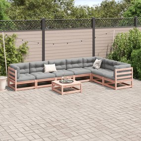 Set divani da giardino 8 pz con cuscini massello abete douglas