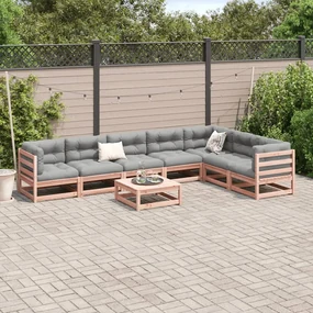 Set divani da giardino 8 pz con cuscini massello abete douglas