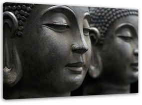 Quadro su tela, Buddha Zen Wellnes Spa Grigio  Dimensioni 120x80