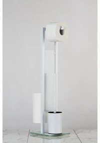 WENKO 21565100 - Scopino per WC RIVALTA 18x70 cm bianco/nero