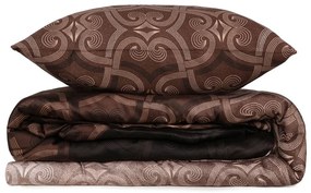 Biancheria da letto matrimoniale in cotone sateen marrone 200x200 cm Pandora - Mijolnir