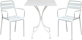 ROMANUS - set tavolo in metallo cm 60 x 60 x 72 h con 2 poltrone Romanus