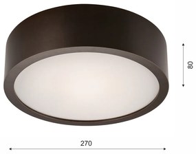 Lampada da soffitto marrone scuro con paralume in vetro ø 27 cm Eveline - LAMKUR