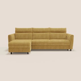 Peonia divano letto angolare con Penisola Contenitore - Materasso H18 cm in Bouclé Impermeabile T07