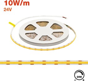 Striscia LED COB 24V 10W/m CRI>90 Professionale - IP20 - 5 metri