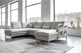 Divano letto angolare beige (angolo sinistro/"U") Charming Charlie - Miuform