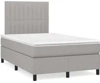 Letto a Molle Materasso e LED Grigio Chiaro 120x190 cm Tessuto 3270211