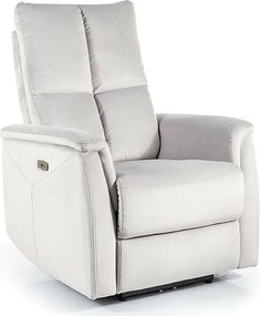 Poltrona relax Neptun Velvet in velluto grigio chiaro – 76x94x96 cm