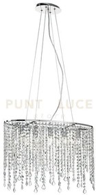 Lampadario a sospensione breeze cromo  e cristalli k9 5 luci attacc...