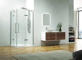 Box doccia angolo 80x80 ante battenti vetro anticalcare KT1000 - KAMALU