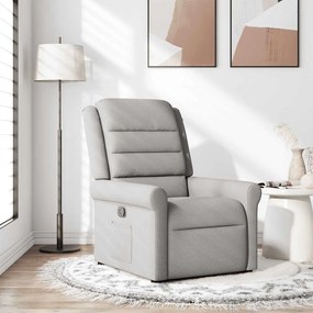 Poltrona Reclinabile İn Tessuto Grigio Nuvola /