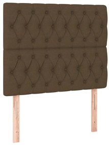 Giroletto a molle con materasso marrone scuro 90x200 cm tessuto