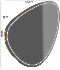 Specchio Lumiere con illuminazione 120x80 cm oro