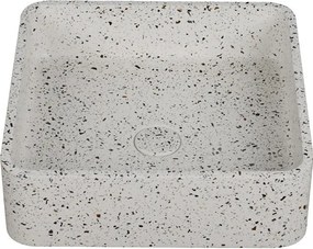 Lavabo da appoggio quadrato con finitura terrazzo stracciatella | KTERI-400STR - KAMALU