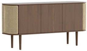 Cassettiera bassa in rovere decorato in marrone naturale 150x75 cm Treasures - UMAGE