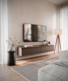 Mobile TV Sospeso 175 cm 2 Ante A Ribalta Noce Scuro Lume