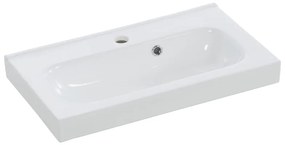 Lavabo a incasso rettangolare vasca centrale Remix L 61 x H 6.5 x P 35 cm in ceramica bianco lucido