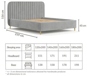 Letto singolo color menta imbottito con spazio contenitivo con rete inclusa 120x200 cm Noto – Maison de Rêve
