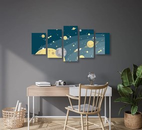 Quadri 5 pezzi – Straordinario viaggio nello spazio