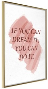 Poster  Dreams Lead to Success  Cornice Quadri Cornice d'oro, Larghezza x Altezza Home decor 20x30