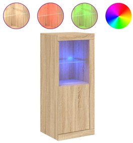 Credenza con Luci LED Rovere Sonoma 41x37x100 cm