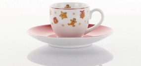 WEISSESTAL Set 2 Tazze Caffe' con piattino Sweet Natale