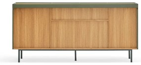 Cassettiera bassa in rovere decorato in colore verde-naturale 165x78 cm Arista - Teulat