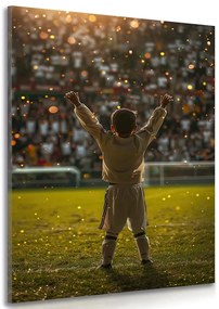 Stampa su tela – Gesto vincente del piccolo calciatore