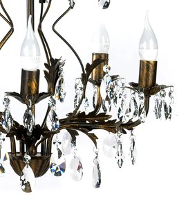 ONLI - Lampadario a sospensione con catena TERESA 5xE14/6W/230V bronzo