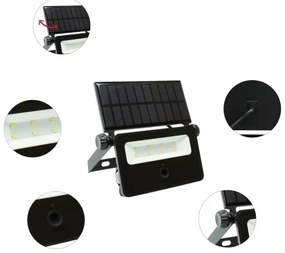 Riflettore LED solare con sensore NOCTIS LED/2W/1800 mAh 3,7V 6000K IP65