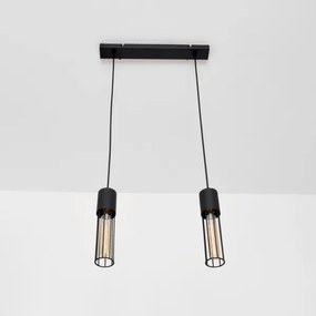 Lampadario a sospensione con filo MELODY 2xE27/15W/230V nero