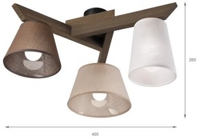 Brilagi - Lampadario LED ANTHONY 3xE14/40W/230V rovere noce