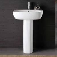 Lavabo con colonna Geberit 50 cm bianco lucido Fantasia