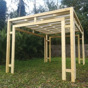 Pergola Sintesi in legno struttura naturale L 310 x P 310 x H 252 cm