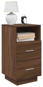 Comodino Con 2 Cassetti Rovere Marrone 36x36x68 Cm /