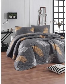 Set con copriletto e federa grigio in cotone renforcé 200x220 cm Olivia – Mijolnir