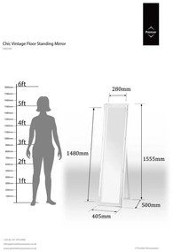 Specchio da terra con cornice in legno 40x160 cm Chic - Premier Housewares