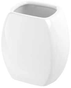 Porta spazzolini bagno bianco d’appoggio in ceramica