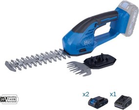 Taglia erba-siepi 20v 2 batteria 2.0Ah caricabatteria ixes Scheppach c-htgs200-x